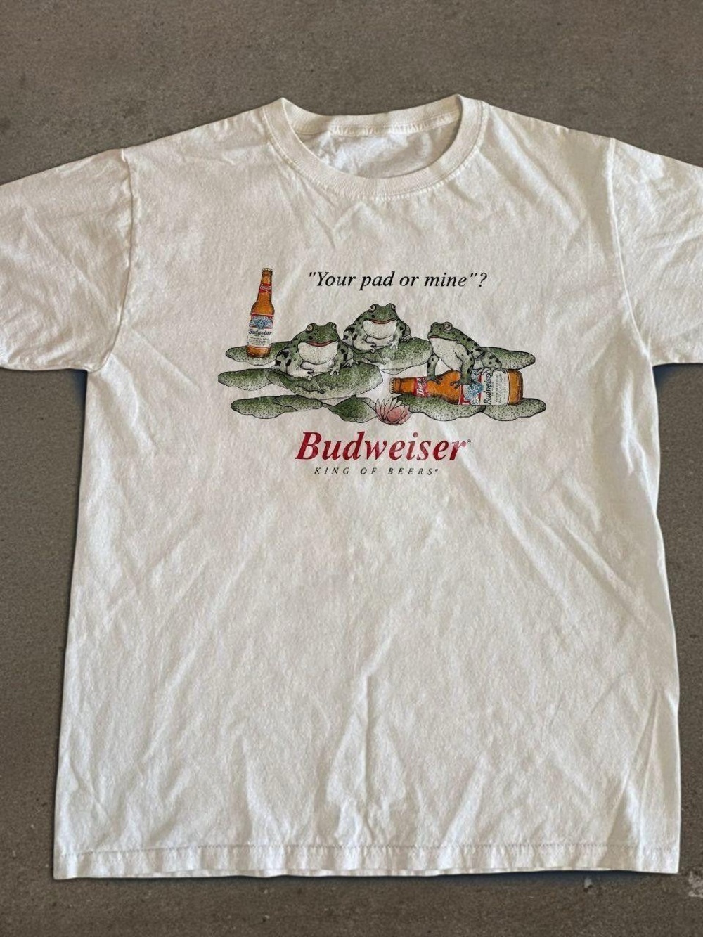 White Budweiser Frogs T shirt